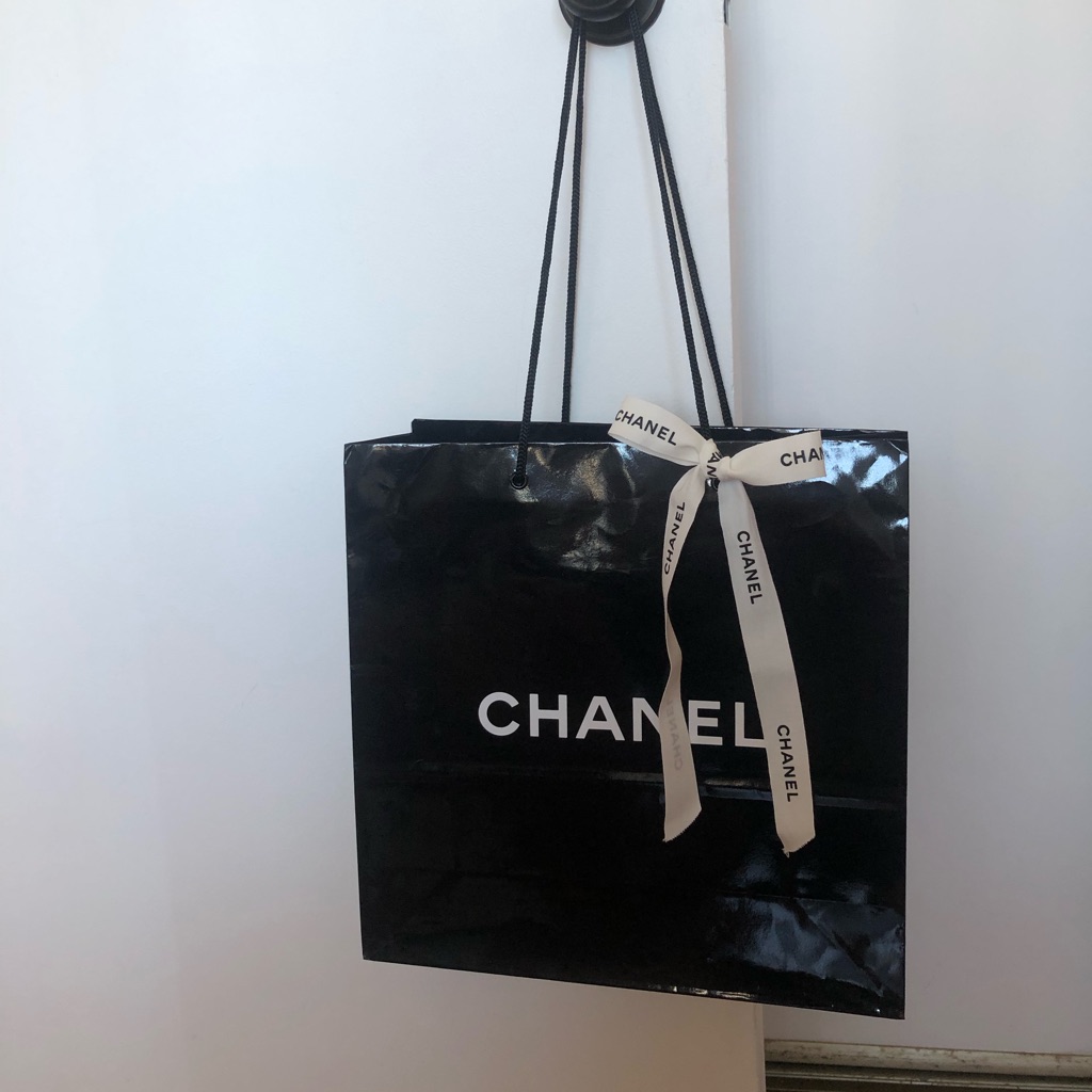 Authentic Chanel Empty Shopping Bag With Ribbon Logo Chanel